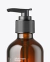 8oz Amber Bottle with Pump Mockup