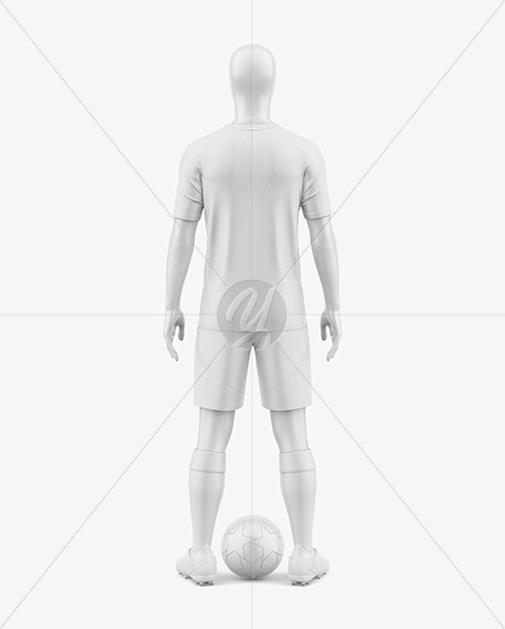Training Short Sleeve Full Soccer Kit Mockup - Back View