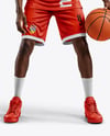Black Man Wearing Full Basketball Kit Mockup