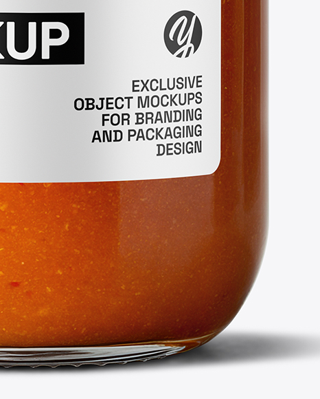 Clear Glass Jar with Lobster Bisque Mockup
