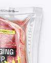 Clear Plastic Flow-Pack with Beef Steak Mockup