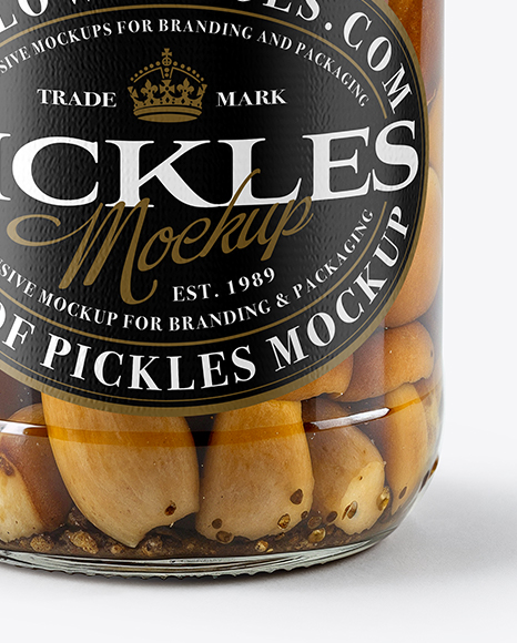 Glass Jar with Porcini Mushrooms Mockup