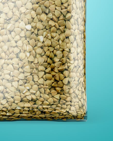 Package with Green Buckwheat Mockup