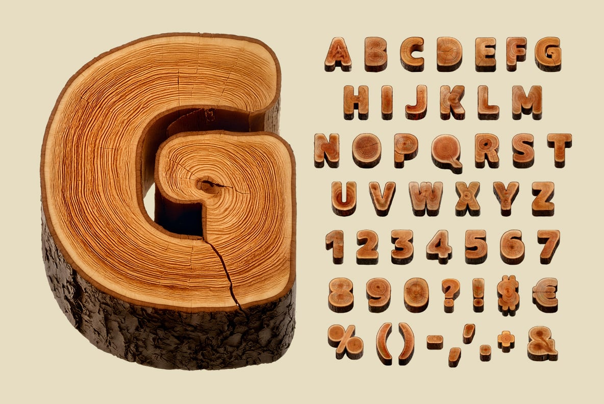 Wooden Logs Font