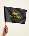 Flag in a Hand Mockup