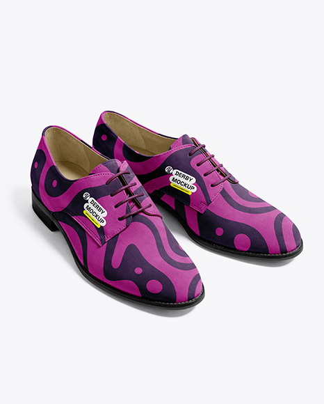 Pair of Women's Suede Derby Shoes Mockup - Apparel mockups