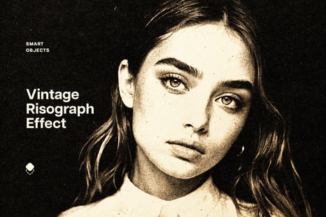 Vintage Risograph Photo Effect - Instagram story
