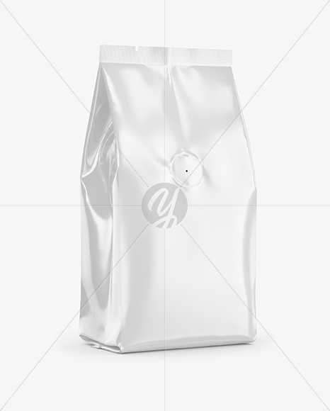 Glossy Coffee Bag Mockup – Half Side view