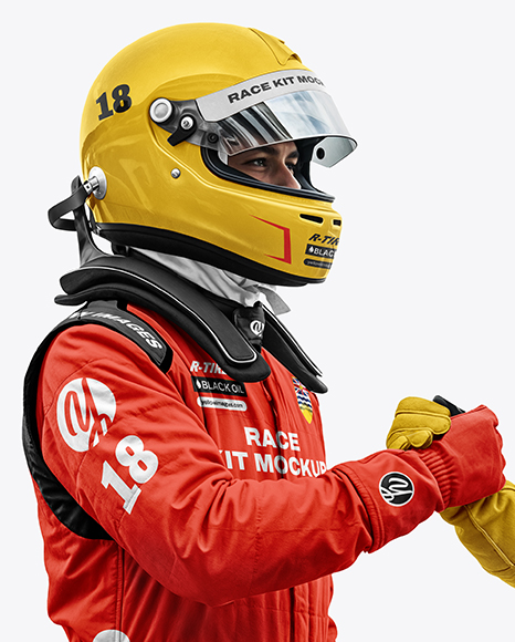 Two Men Wearing Racing Kits Mockup