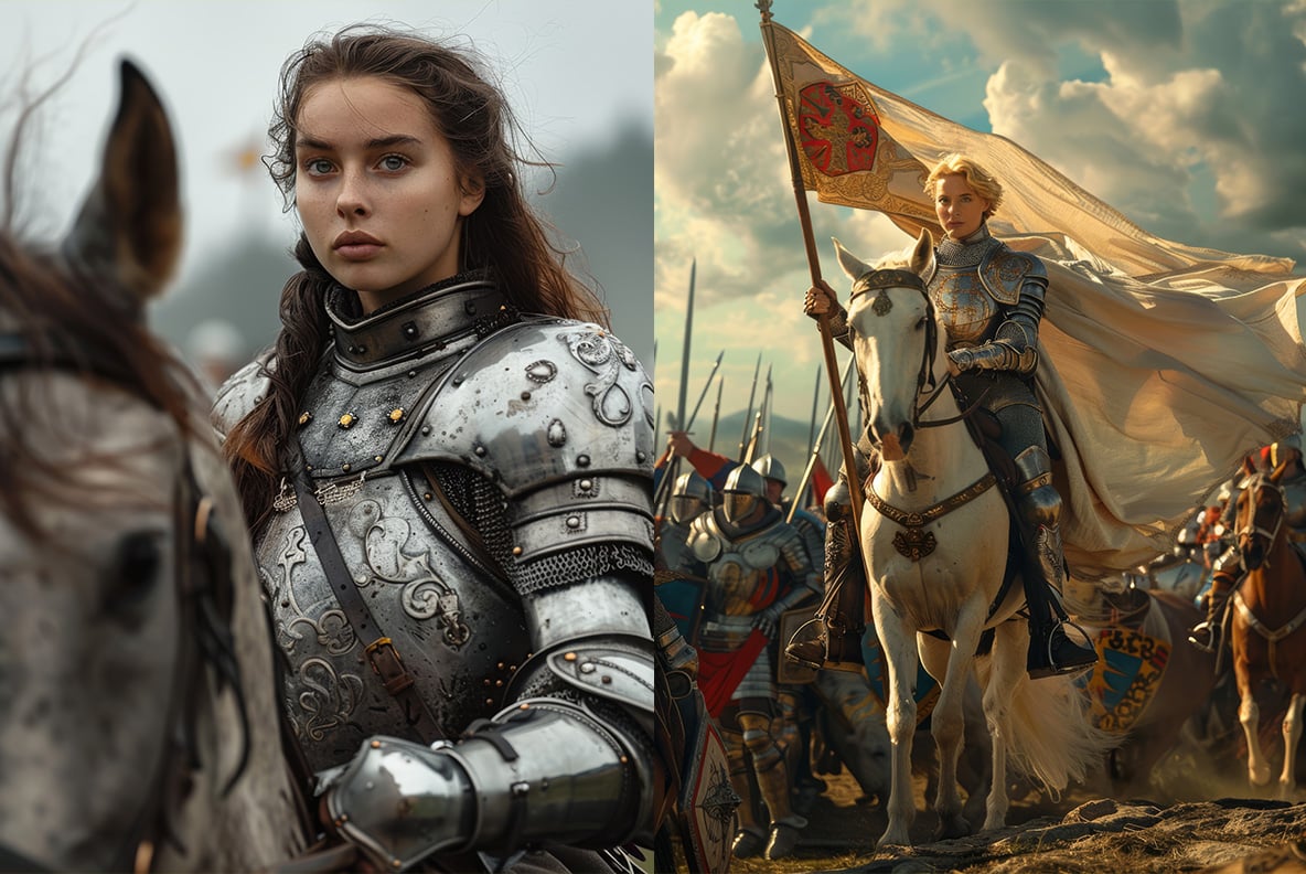 Woman knight in armor