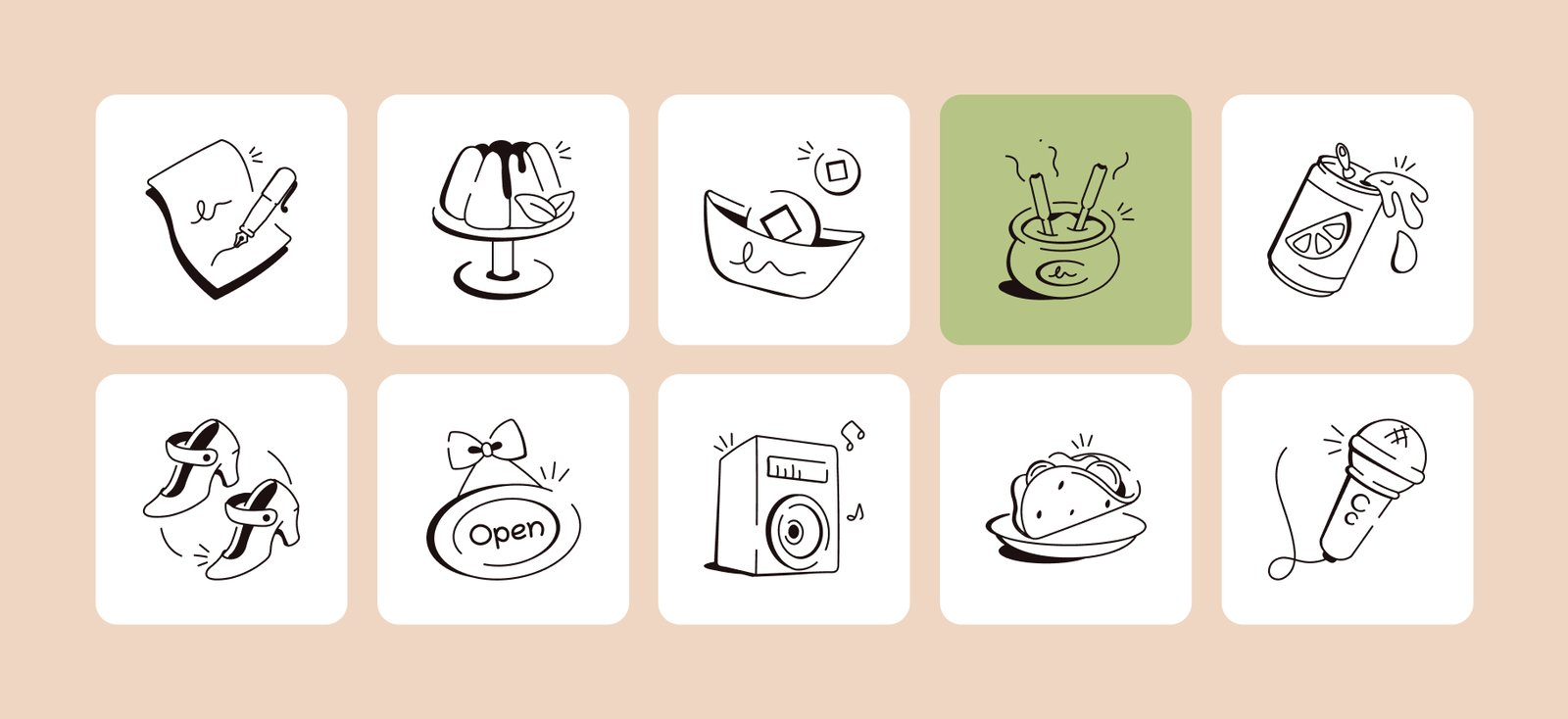 Happy New Year Doodles Set