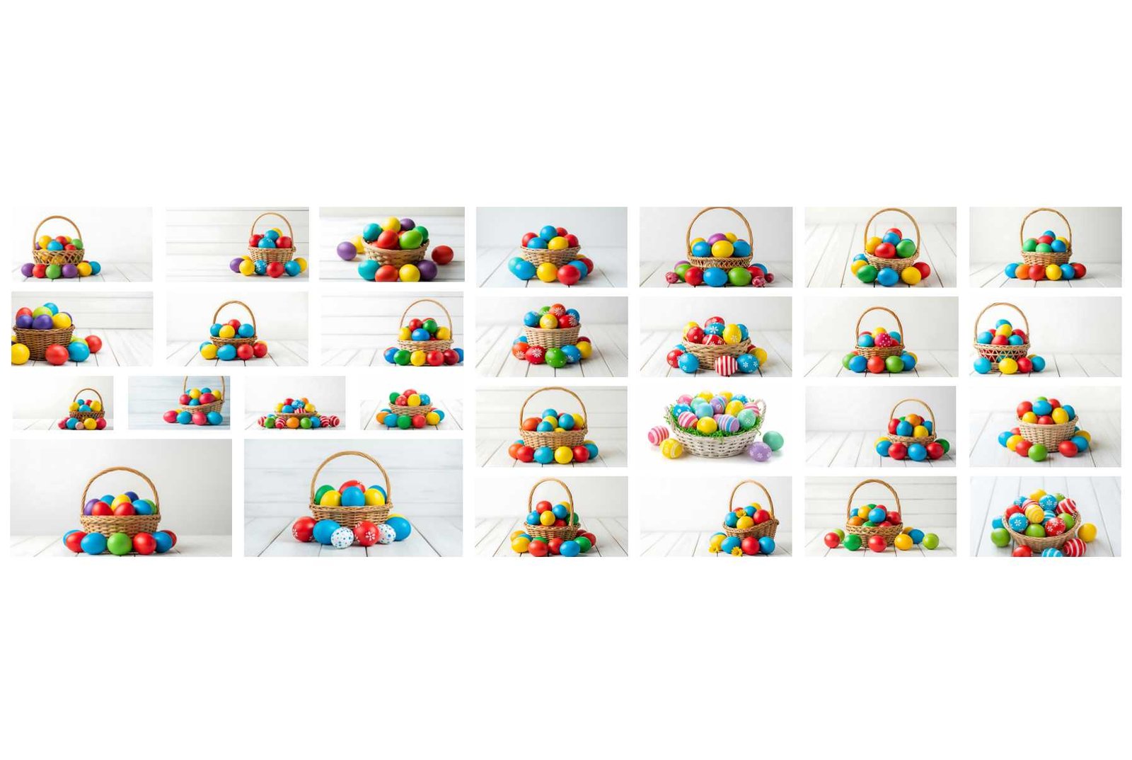 72 Easter Eggs in Basket Stock Photos - Festive Holiday