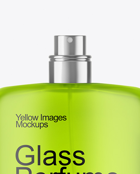 Frosted Glass Perfume Bottle with Box Mockup