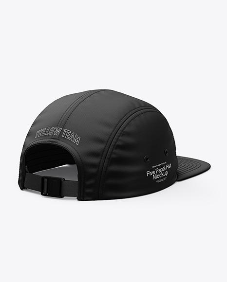 Five Panel Cap Mockup - Back Half Side View
