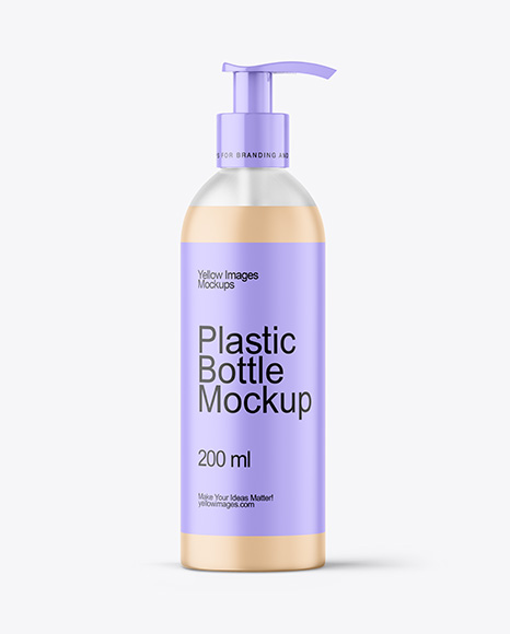 Frosted Cosmetic Bottle with Pump Mockup