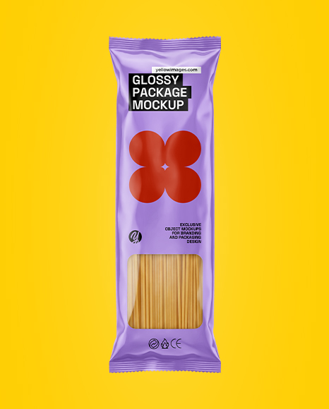 Glossy Package with Pasta Mockup