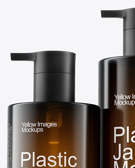 Amber Bottles with Tubes Mockup