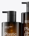 Amber Bottles with Tubes Mockup