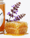 Glass Jar with Sage Honey Mockup