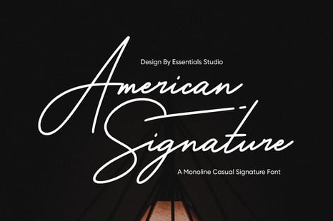 American Signature - Casual Monoline Signature Font - Monoline script font