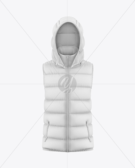 Hooded Down Vest Mockup