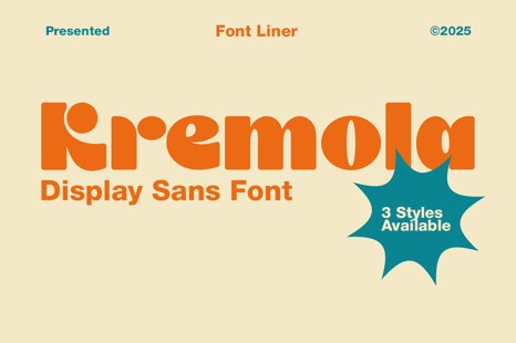 Kremola - Display Sans Font - Bold font for posters