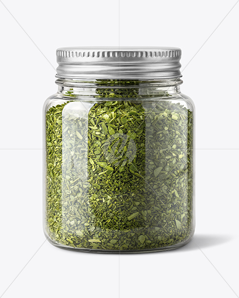 Plastic Jar with Parsley Flakes Mockup