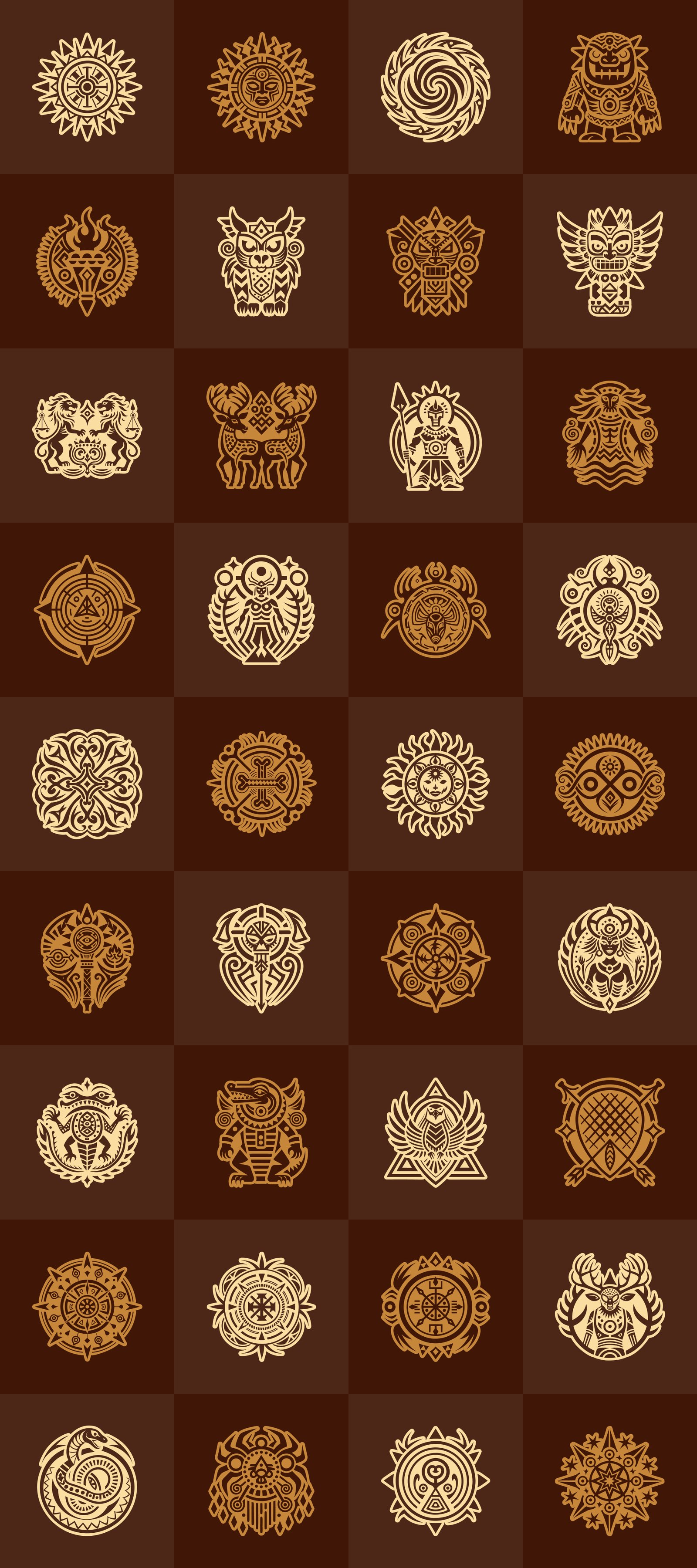 Hieroglyphics and Cave Art Symbols