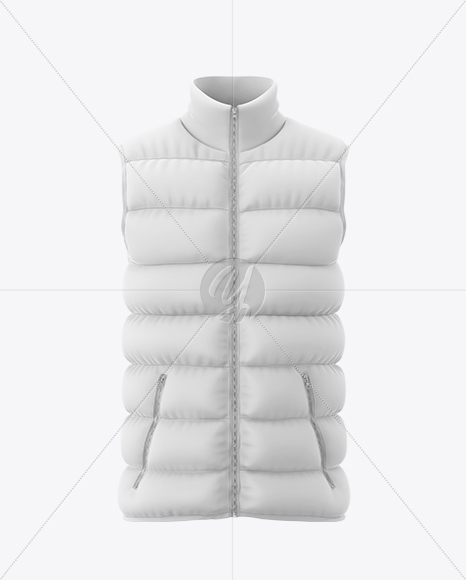 Matte Down Vest Mockup – Front View