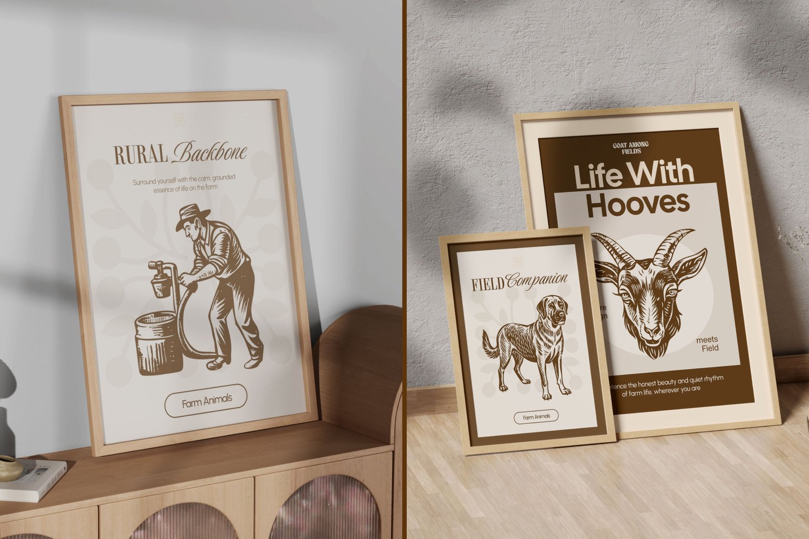 Vintage Farm Animals Illustration Set