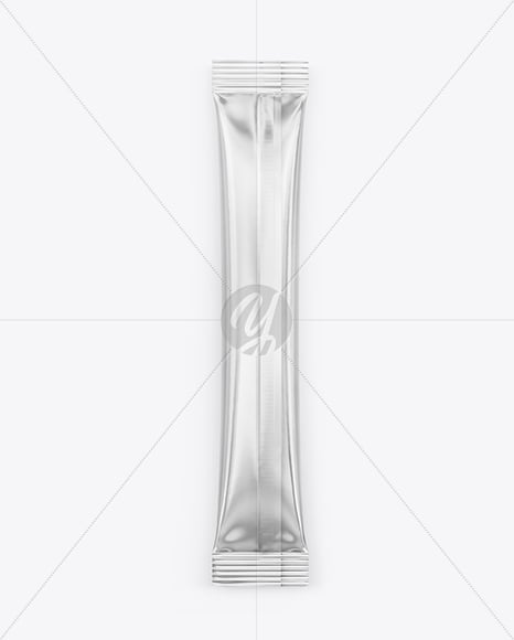 Glossy Metallic Stick Sachet Mockup