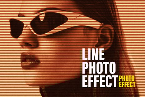 Halftone Line Photo Effect - Add-Ons
