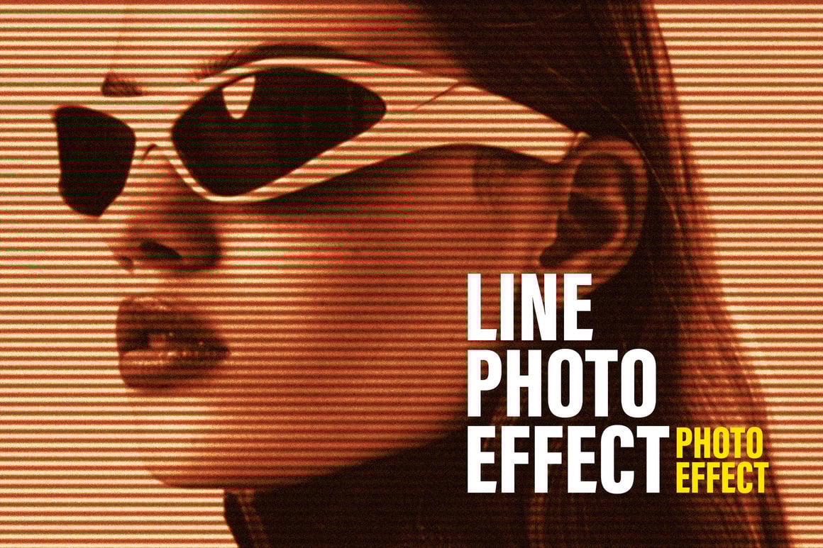 Halftone Line Photo Effect