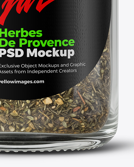 Glass Jar with Herbes de Provence Mockup