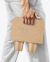 Man with Coffee Holder Mockup