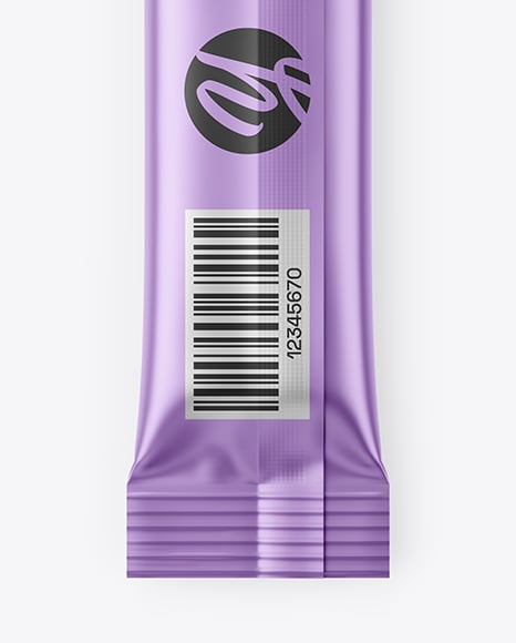 Matte Metallic Stick Sachet Mockup