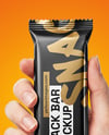 Matte Snack Bar in a Hand Mockup