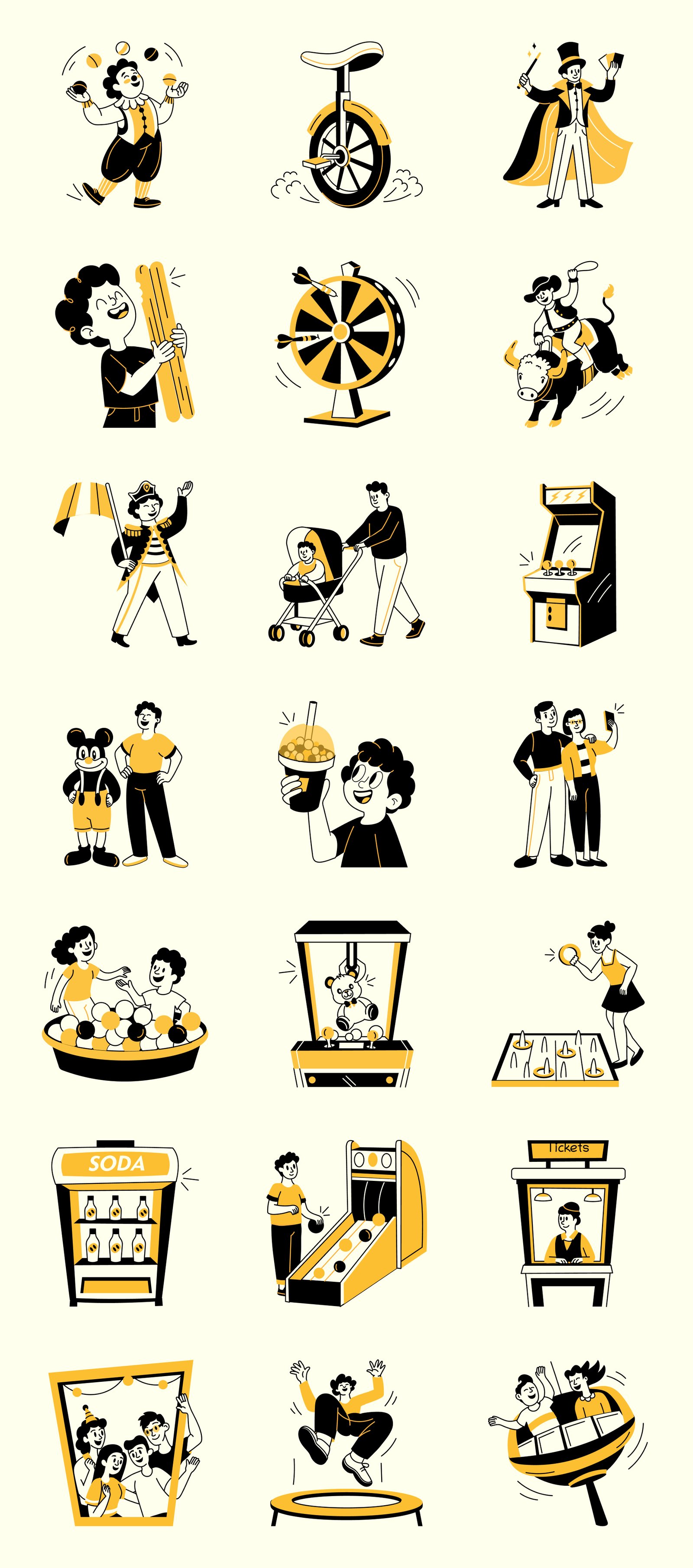 Amusement Park Drawing Set