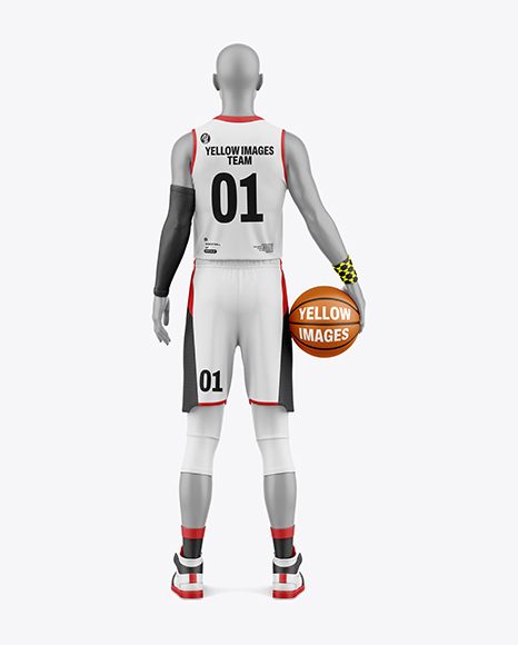 Full Basketball Kit Mockup - Back view - Kit mockup psd