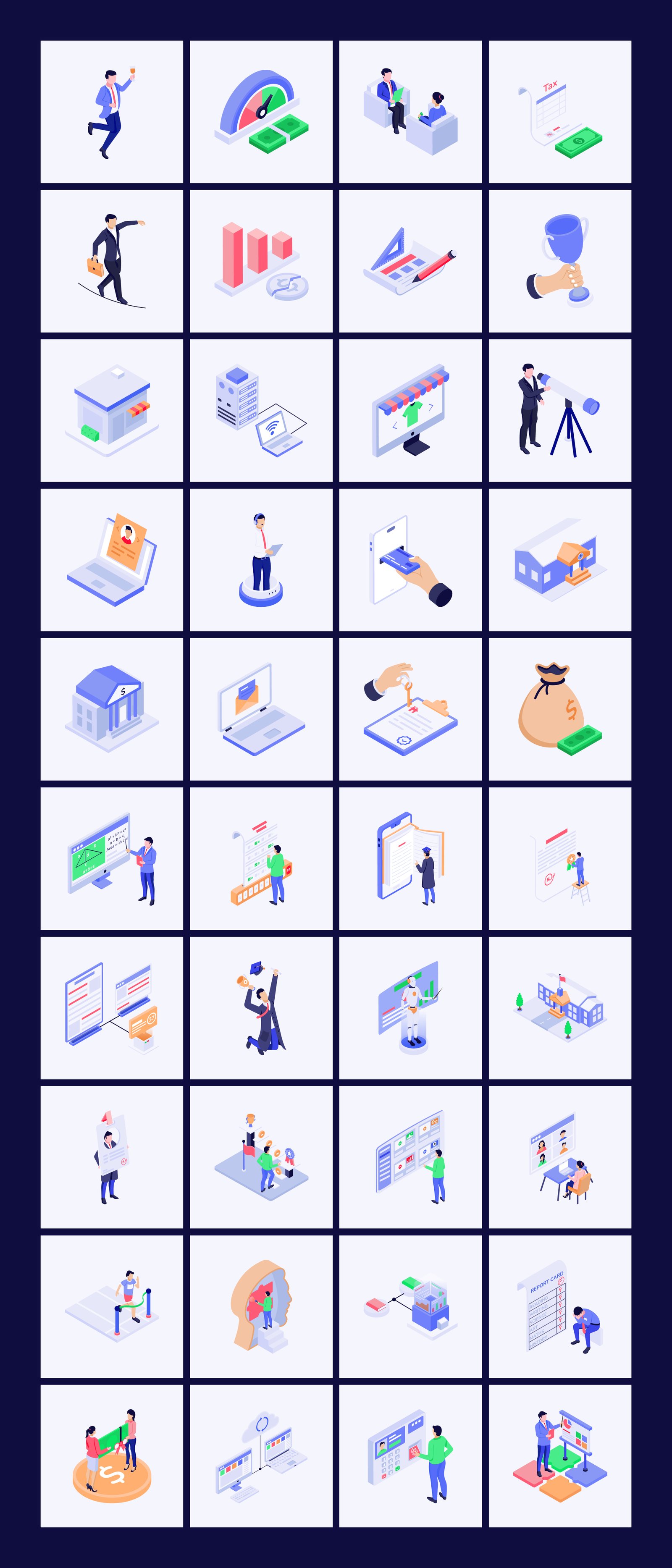 Everyday Isometric Icons Bundle