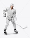 Man Wearing Full Ice Hockey Kit Mockup