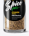 Glass Spice Jar with Whole Cumin Mockup