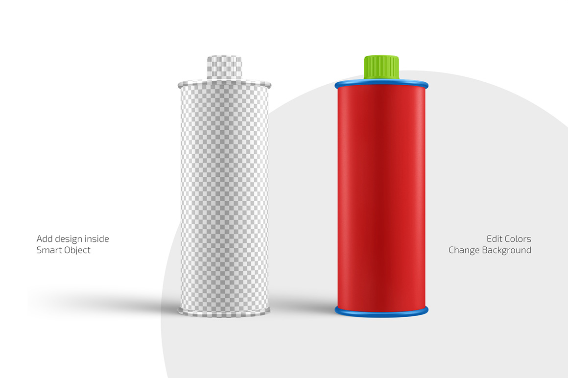 Olive Oil Metal Bottle Mockup Set