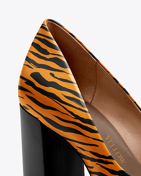 Pair of Block Heel Pumps Mockup