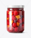 Glass Jar with Mixed Fruits Preserves Mockup