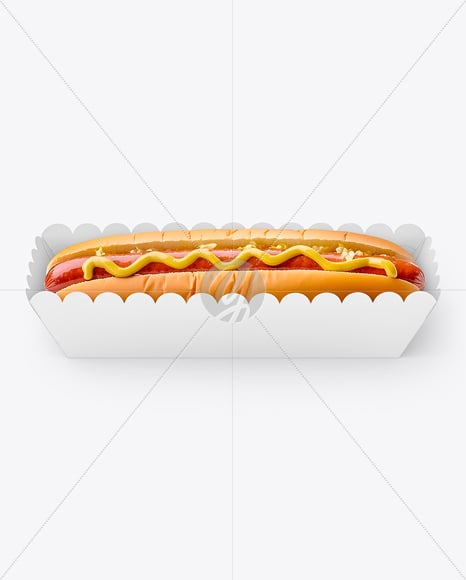 Paper Tray with Hot Dog Mockup