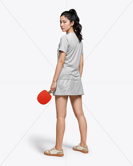 Woman Wearing Table Tennis Uniform Mockup