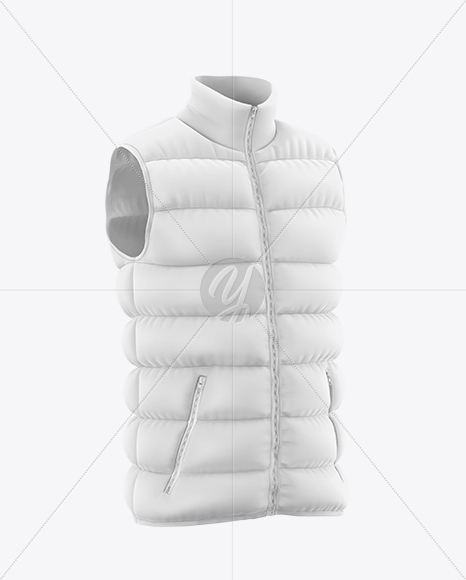 Matte Down Vest Mockup – Half Side View