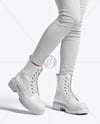 Combat Boots on Women's Legs with Leggings Mockup