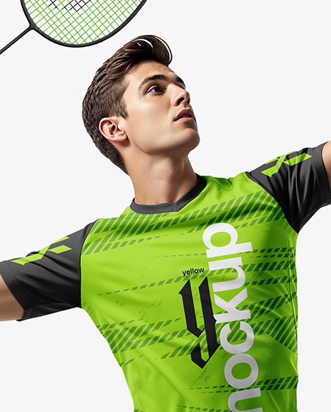 Man Wearing Badminton Uniform Mockup